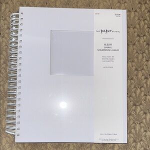 NWT, The Paper Studio White Spiral Scrapbook Album